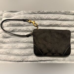 Coach Vintage Black Signature Wristlet